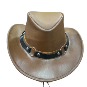 Bold Frontier Brown Croc-Embossed Leather Hat