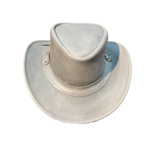 The Silver Dust Venturer (Perforated Grey Leather Hat)