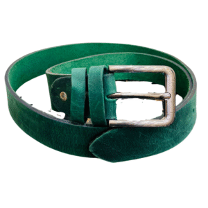 Authentic Green Leather Casual Belt