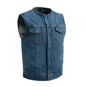 No Limit Men’s Motorcycle Denim Vest – Lightweight Club Style